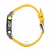 Lotus Men's Black Lotus Color Leather Watch Bracelet - Yellow 